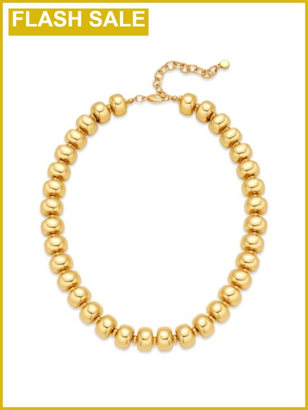 Chunky Gold-Plated Bead Necklace Statement Jewelry